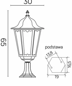 Lampa stojąca, niska, czarna z szybkami K 4011/1/BD z serii RETRO MAXI | Kaja Oś*Sklep Kaja Best