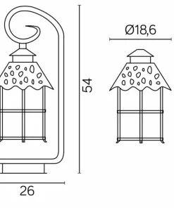 Lampa stojąca, ogrodowa z ozdobnym szkłem K 4011/1/R z serii TOLEDO | Kaja Oświe*Sklep Kaja Outlet