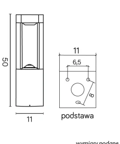 Lampa stojąca ogrodowa z trzonkiem GX53 FKW-500 z serii FAN KWADRAT | Kaja Oświe*Sklep Kaja Online