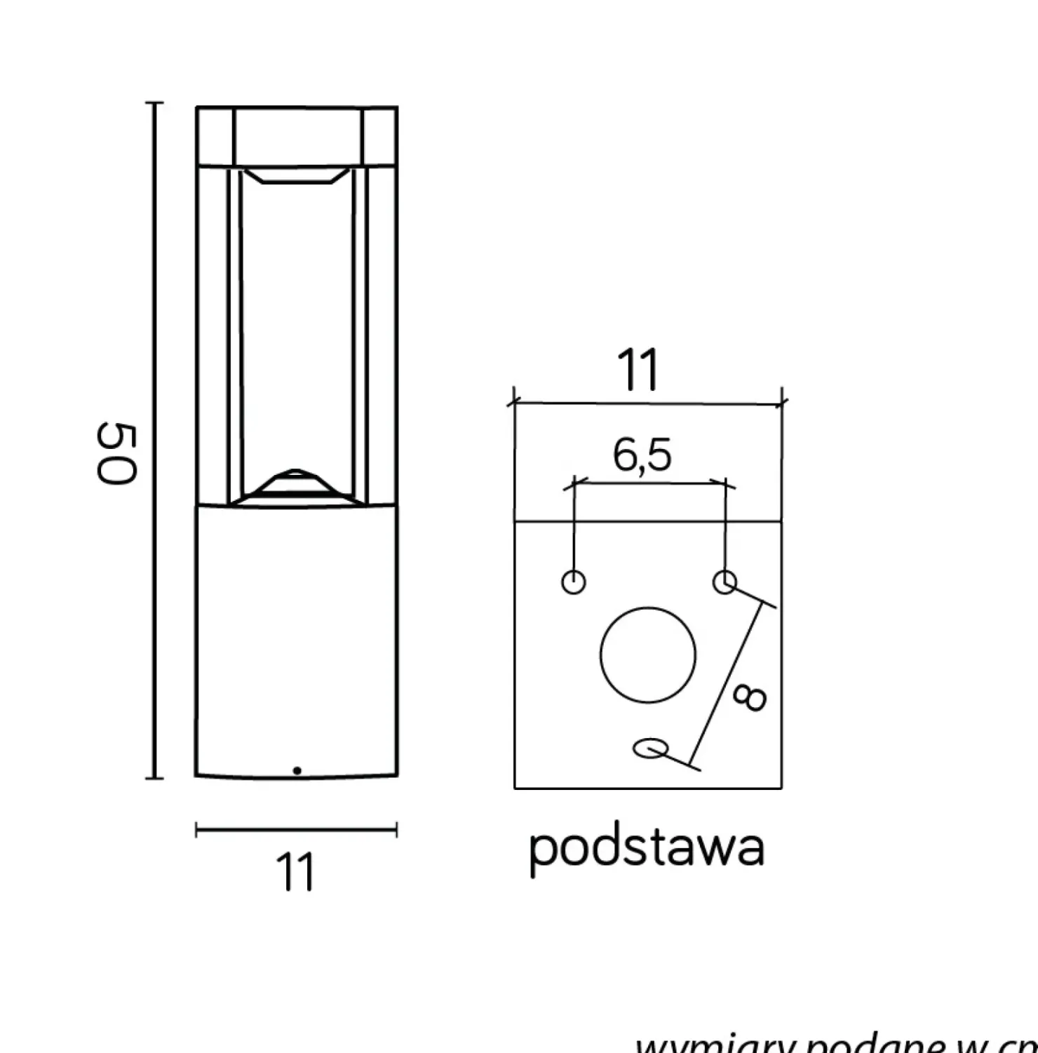 Lampa stojąca ogrodowa z trzonkiem GX53 FKW-500 z serii FAN KWADRAT | Kaja Oświe*Sklep Kaja Online