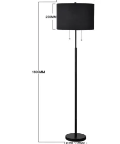 Lampa stojąca włączana sznureczkami LP-0304/2F BK FOGO | Kaja*Sklep Kaja Outlet