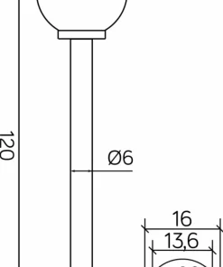 Lampa stojąca, wys. 120 cm, klosz fi200 K 5002/2/K 200 z serii KULE | Kaja Oświe*Sklep Kaja Store