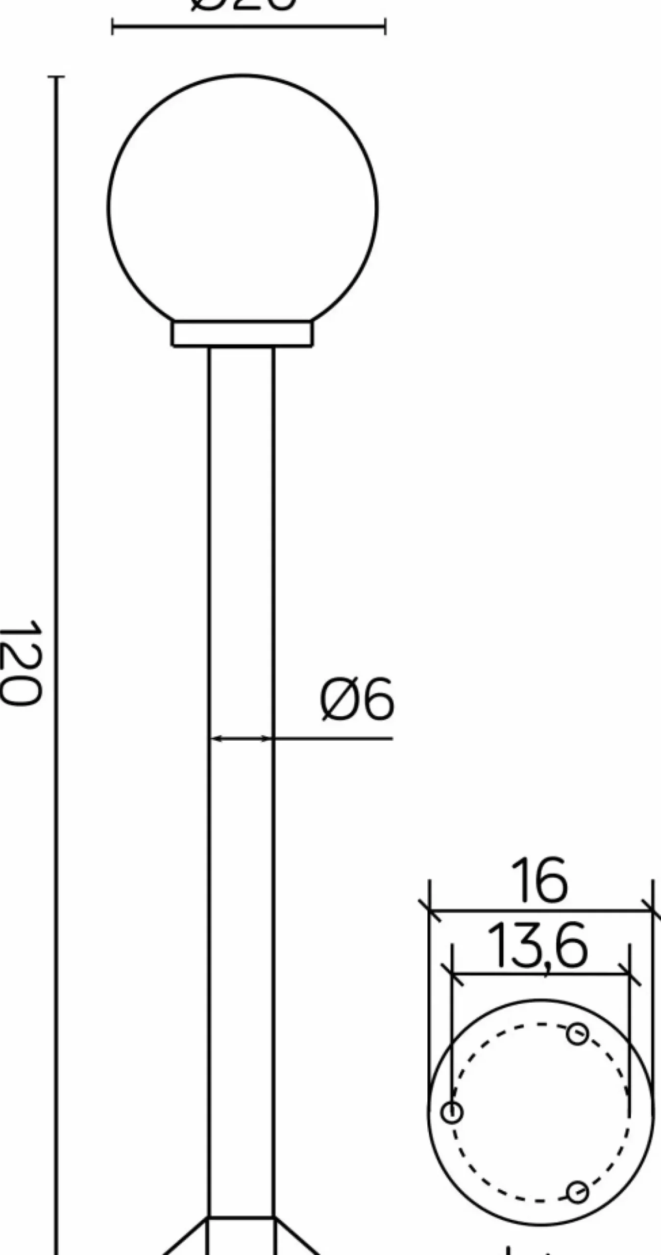 Lampa stojąca, wys. 120 cm, klosz fi200 K 5002/2/K 200 z serii KULE | Kaja Oświe*Sklep Kaja Store