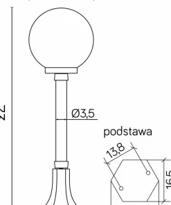 Lampa stojąca z kloszem, śr. 25cm K 5002/3/KP 250 z serii KULE CLASSIC | Kaja Oś*Sklep Kaja Best