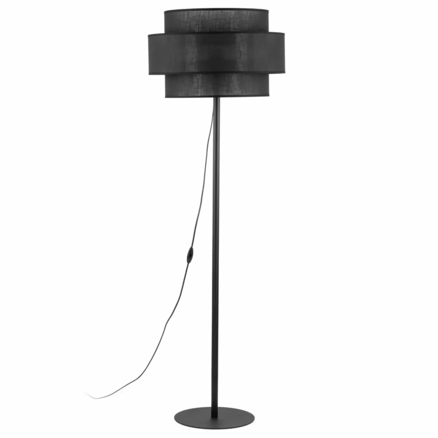 Lampa stojąca z podwójnym abażurem TK 5896 CALISTO BLACK | Kaja*Sklep Kaja Hot