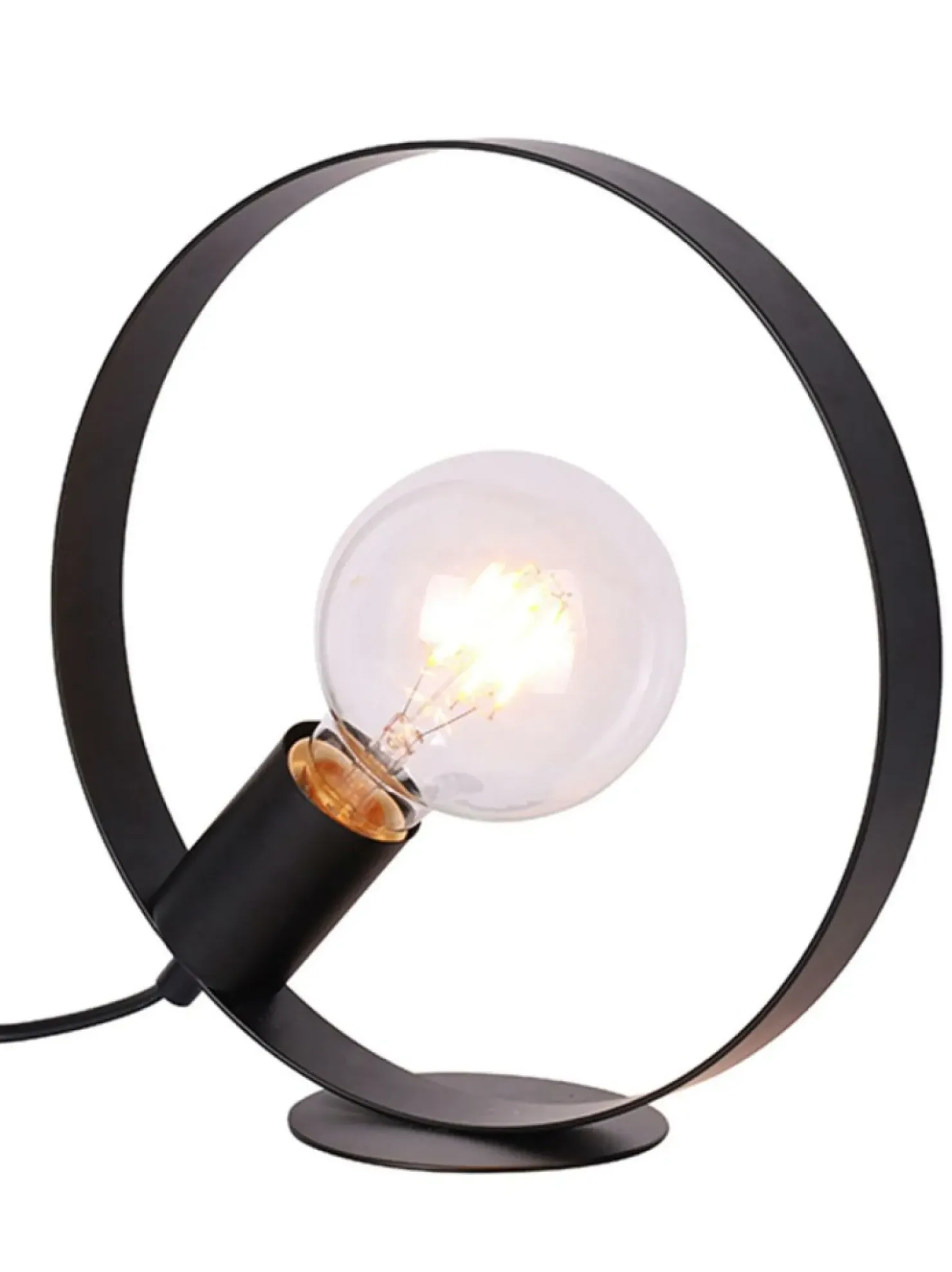 Lampa stołowa czarna okrągła E27 LEDEA 50501202 NEXO | Kaja*Sklep Kaja Online