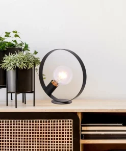 Lampa stołowa czarna okrągła E27 LEDEA 50501202 NEXO | Kaja*Sklep Kaja Online