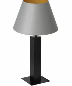 Lampa stołowa, szaro-złoty stożkowy abażur LX 3613 z serii TABLE LAMPS*Sklep Kaja Shop