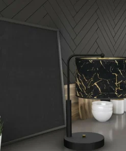 Lampa stołowa z abażurem złoto-czarnym MLP7299 z serii SENSO | Kaja Oświetlenie*Sklep Kaja Sale