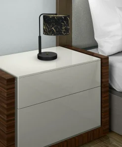 Lampa stołowa z abażurem złoto-czarnym MLP7299 z serii SENSO | Kaja Oświetlenie*Sklep Kaja Sale