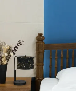 Lampa stołowa z abażurem złoto-czarnym MLP7299 z serii SENSO | Kaja Oświetlenie*Sklep Kaja Sale