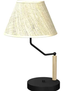 Lampa stołowa z beżowym abażurem, do sypialni MLP7278 z serii ETNA | Kaja Oświet*Sklep Kaja Fashion