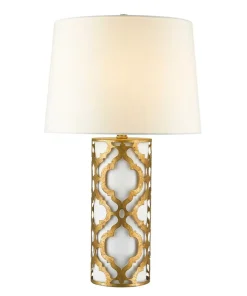 Lampa stołowa z białym abażurem GN-ARABELLA-TL-G z serii ARABELLA*Sklep Kaja Cheap