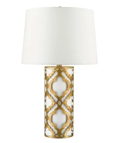 Lampa stołowa z białym abażurem GN-ARABELLA-TL-G z serii ARABELLA*Sklep Kaja Cheap