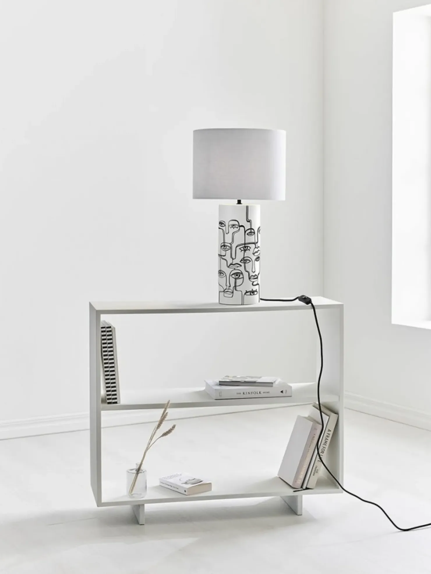 Lampa stołowa z czarnym szkicem twarzy 108246 | Kaja Oświetlenie*Sklep Kaja Flash Sale