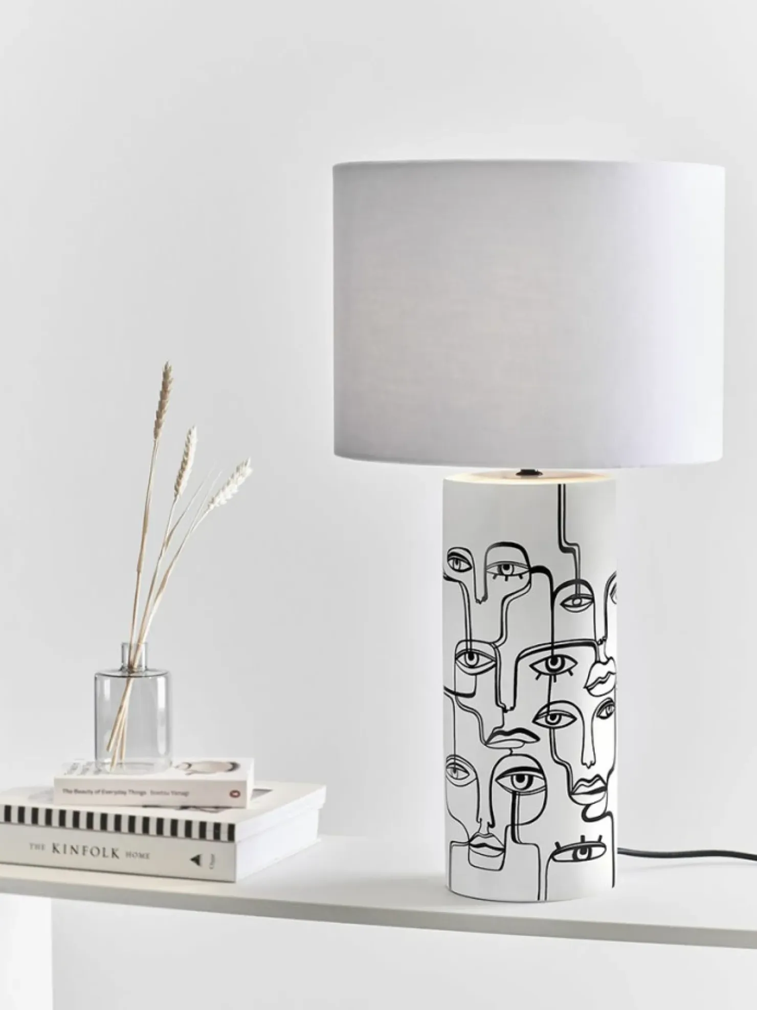 Lampa stołowa z czarnym szkicem twarzy 108246 | Kaja Oświetlenie*Sklep Kaja Flash Sale