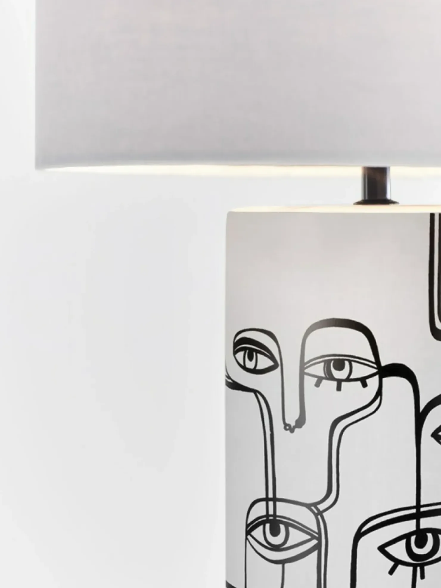 Lampa stołowa z czarnym szkicem twarzy 108246 | Kaja Oświetlenie*Sklep Kaja Flash Sale