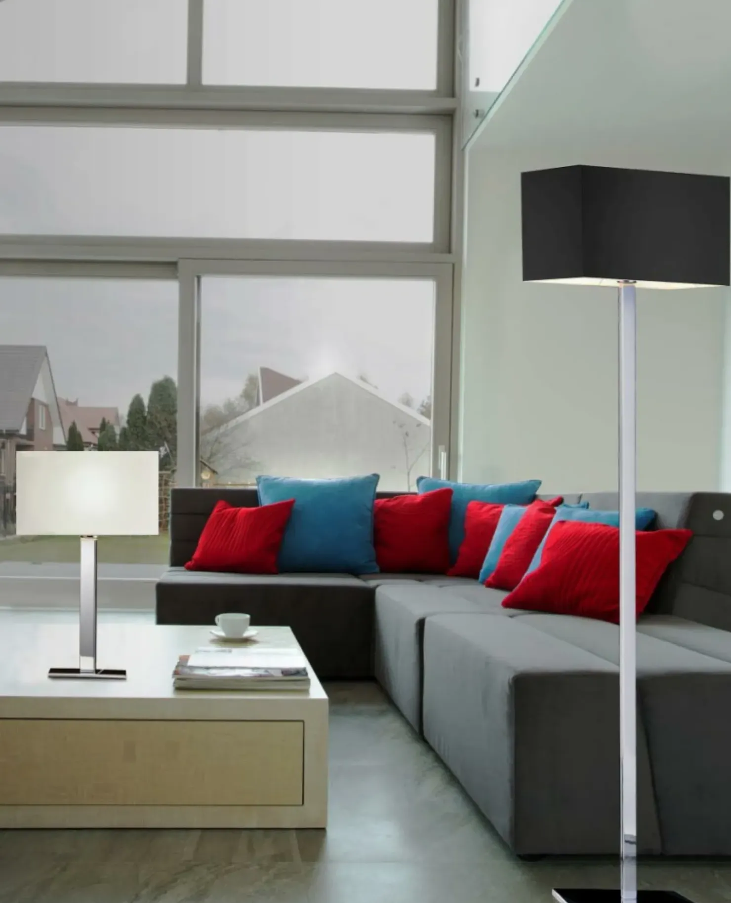 Lampa stołowa z geometrycznym abażurem AZ1527 MARTENS WHITE | Kaja*Sklep Kaja Best Sale