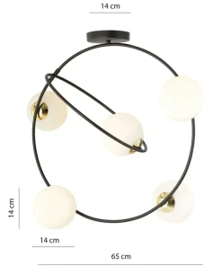 Store Sklep Kaja Lampa sufitowa - okręgi ze złotymi dekoracjami 1293/5 z serii STARDOM
