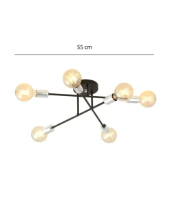 Sale Sklep Kaja Lampa sufitowa - skrzyżowane pręty z żarówkami 1174/6B z serii VEKEN