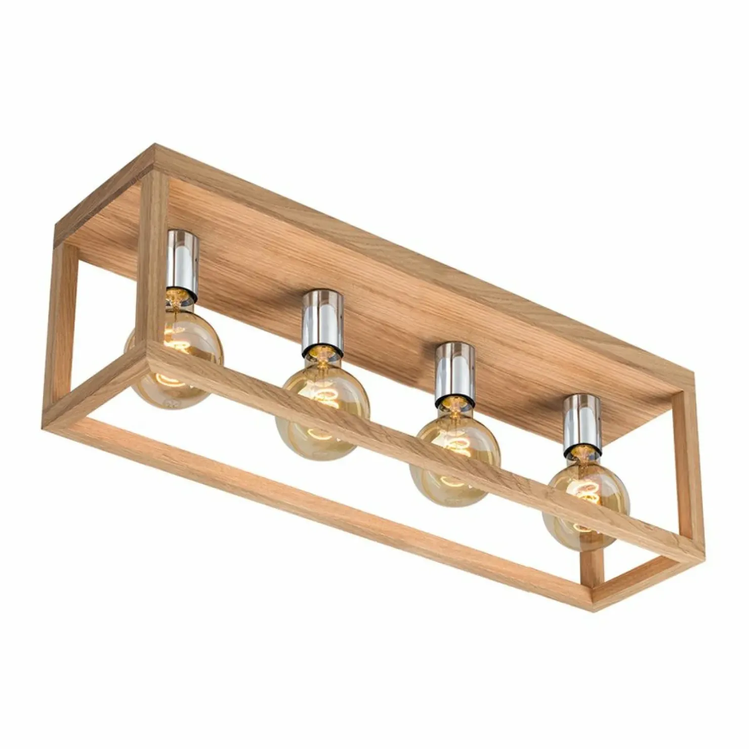 Cheap Sklep Kaja Lampa sufitowa dębowy box na ozdobne żarówki 9158474L KAGO | Kaja