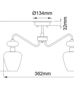 Lampa sufitowa, dekoracyjne szkła DL-ARMAND-SF3-AB z serii ARMAND*Sklep Kaja Clearance