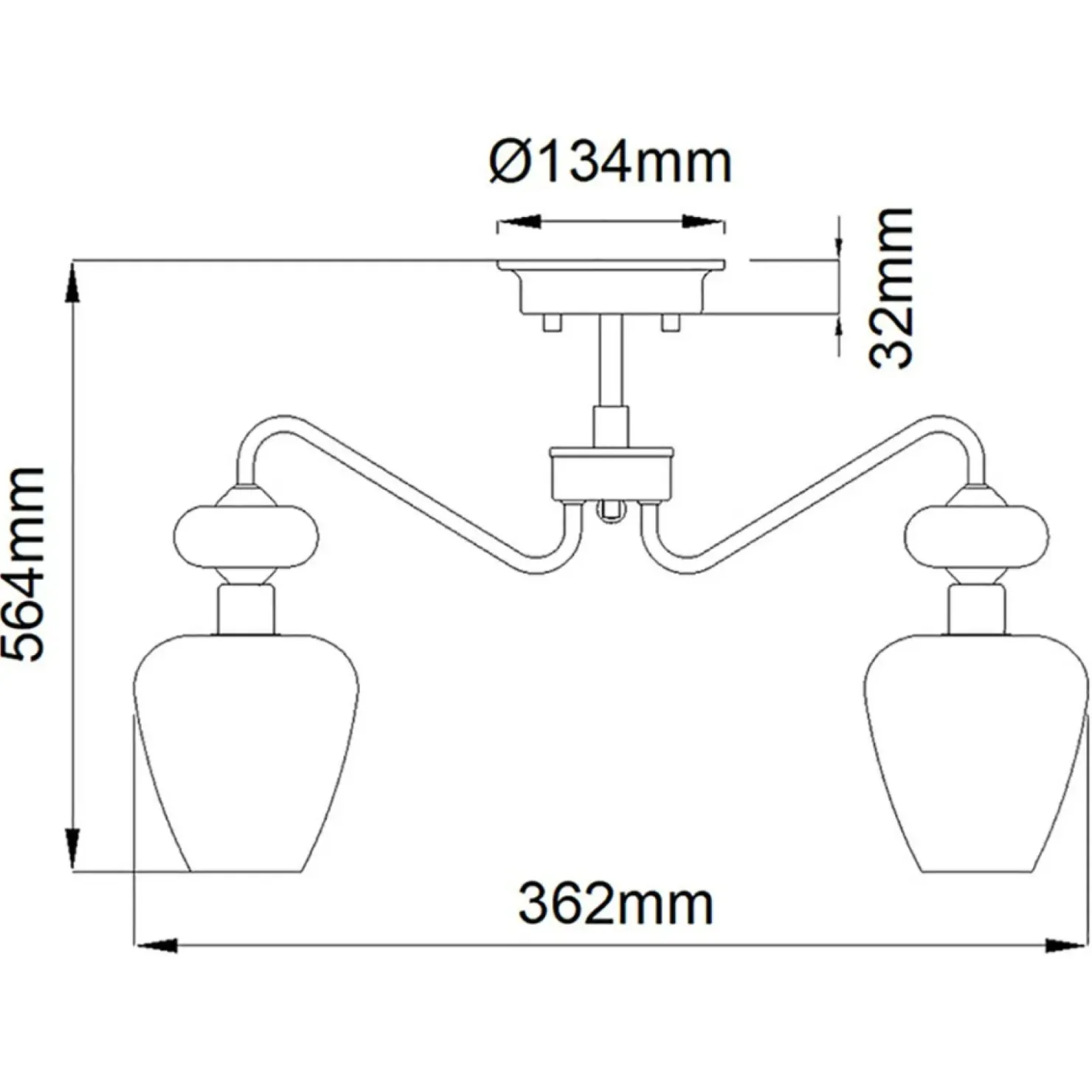 Lampa sufitowa, dekoracyjne szkła DL-ARMAND-SF3-AB z serii ARMAND*Sklep Kaja Clearance