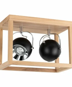 Best Sklep Kaja Lampa sufitowa drewniana skrzynka z reflektorami 5224274 ROY | Kaja