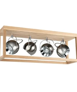 Best Sklep Kaja Lampa sufitowa drewniana skrzynka z reflektorami 5227474L ROY | Kaja