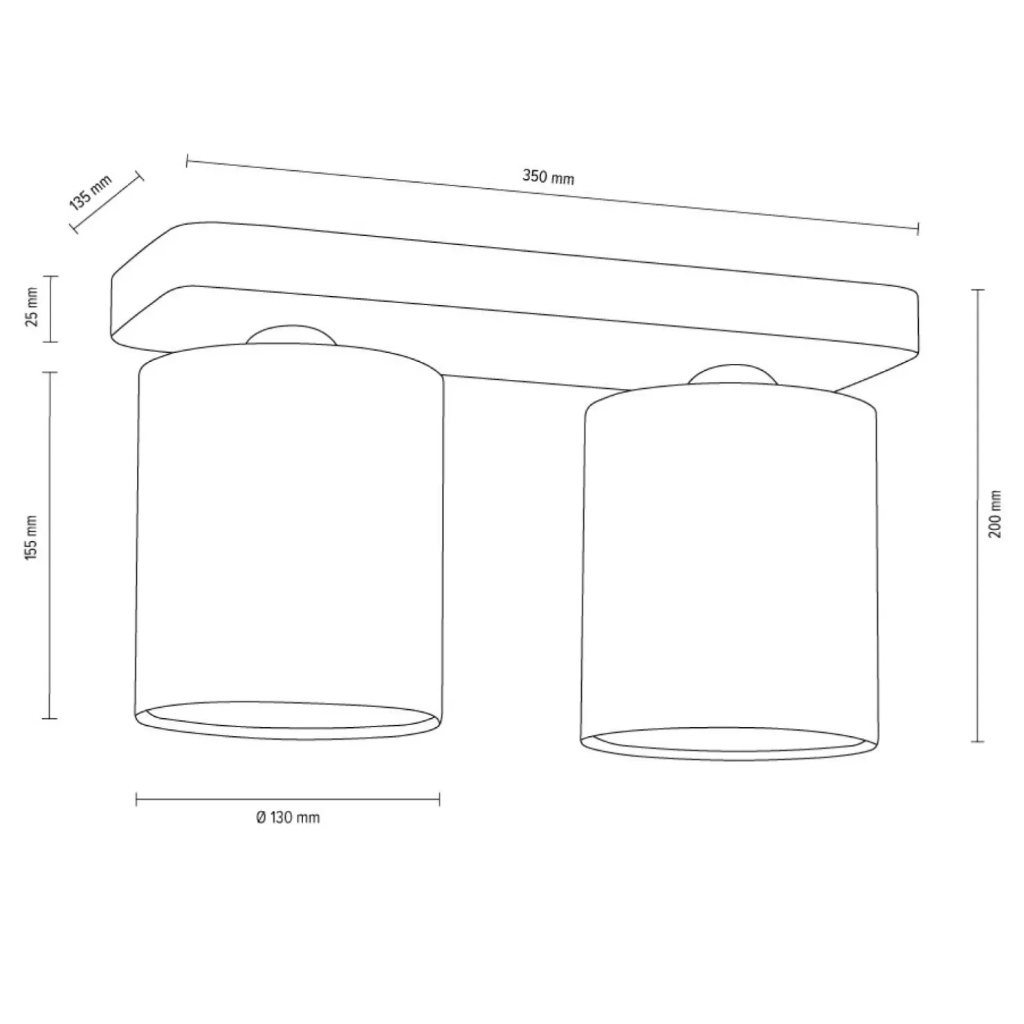 Store Sklep Kaja Lampa sufitowa drewniana listwa za 2 żarówki 8512274 JENTA | Kaja