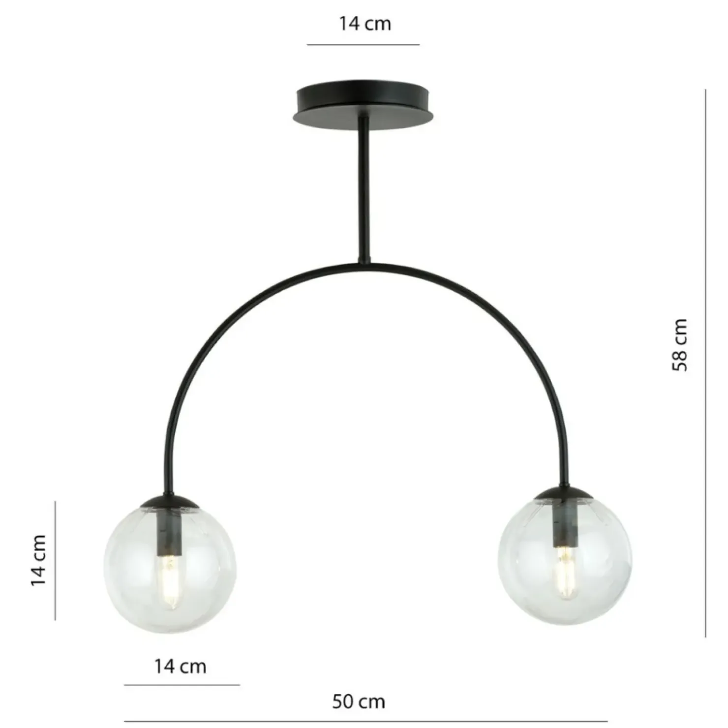 Cheap Sklep Kaja Lampa sufitowa, konstrukcja w kształcie półokręgu 1286/2 z serii ARCHI