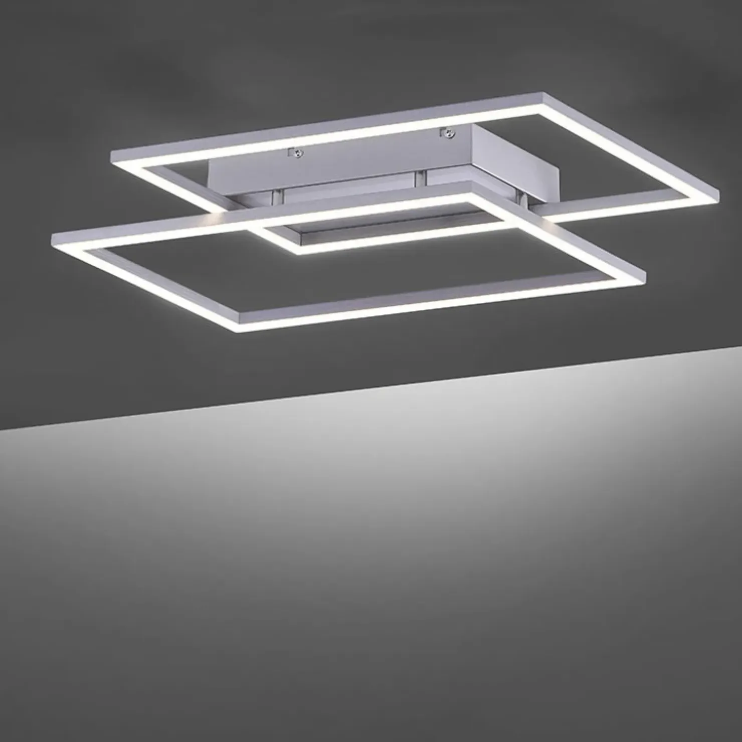 Best Sklep Kaja Lampa sufitowa LED - dwa prostokąty 8192-55 z serii INIGO | Kaja szary