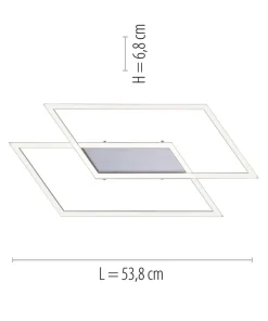 Best Sklep Kaja Lampa sufitowa LED - dwa prostokąty 8192-55 z serii INIGO | Kaja szary