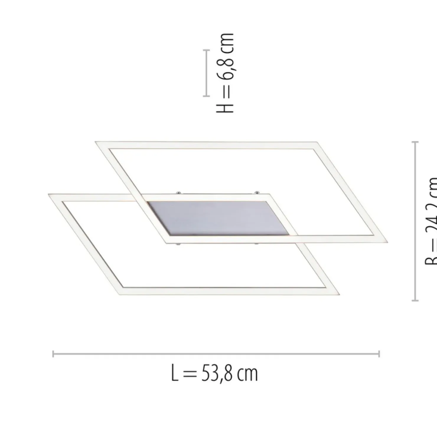 Best Sklep Kaja Lampa sufitowa LED - dwa prostokąty 8192-55 z serii INIGO | Kaja szary