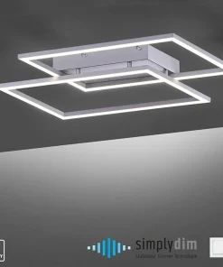 Best Sklep Kaja Lampa sufitowa LED - dwa prostokąty 8192-55 z serii INIGO | Kaja szary