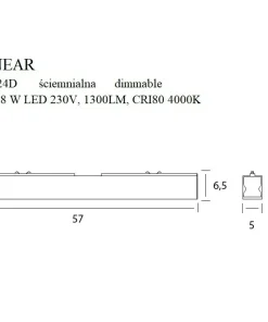 Lampa sufitowa LED ze ściemniaczem 57cm MX C0124D LINEAR | Kaja*Sklep Kaja Discount