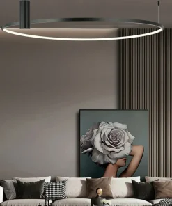 Sale Sklep Kaja Lampa sufitowa, ledowy ring 90cm LP-909/1C L BK RING | Kaja