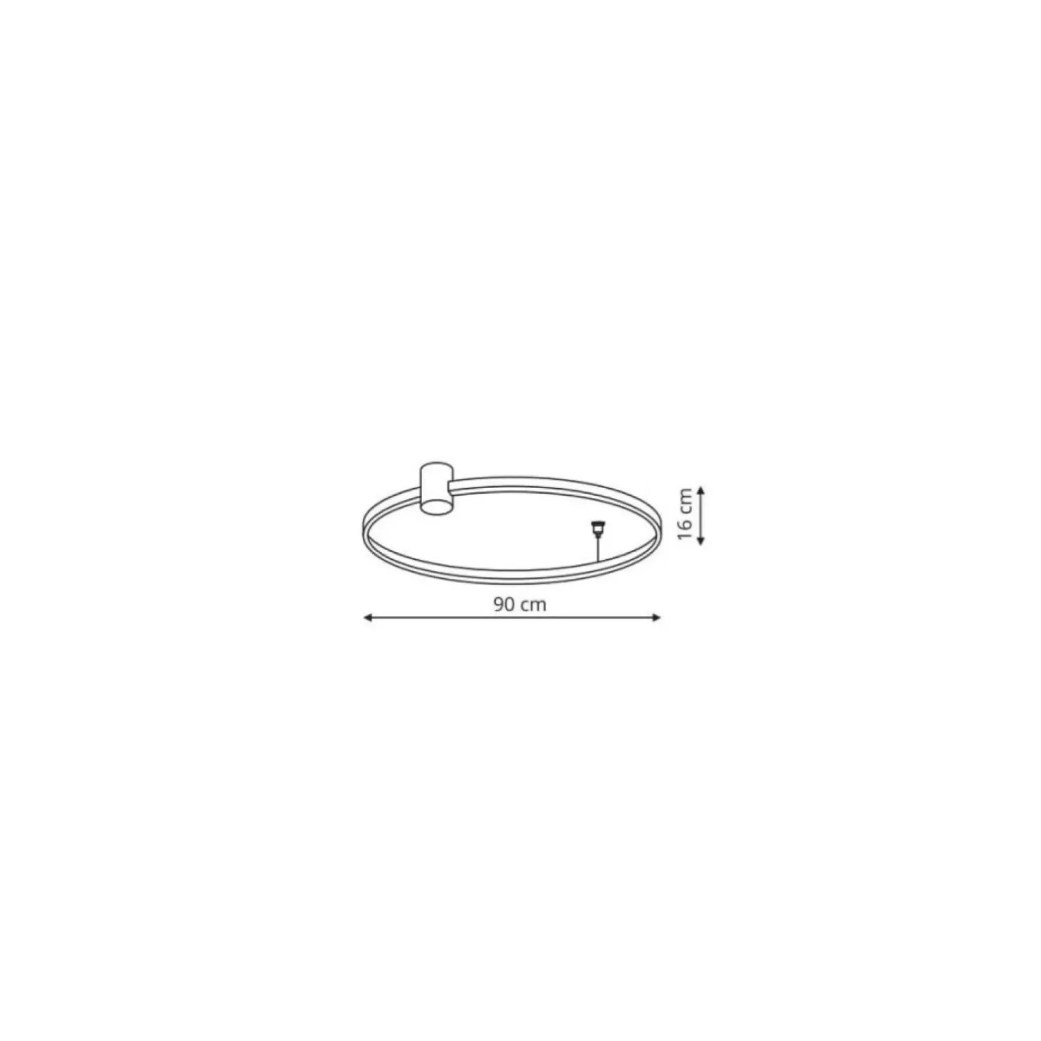 Sale Sklep Kaja Lampa sufitowa, ledowy ring 90cm LP-909/1C L BK RING | Kaja