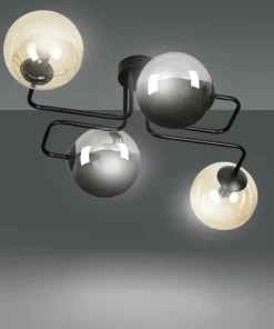 New Sklep Kaja Lampa sufitowa miodowe i grafitowe klosze 843/4M2 | Kaja Oświetlenie