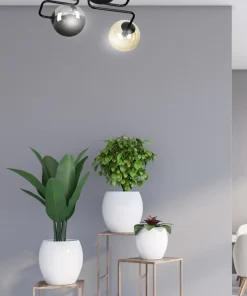 New Sklep Kaja Lampa sufitowa miodowe i grafitowe klosze 843/4M2 | Kaja Oświetlenie
