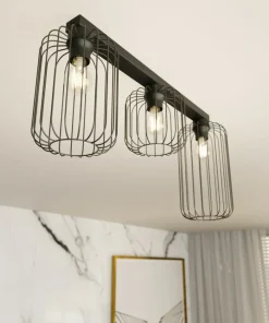 Shop Sklep Kaja Lampa sufitowa na podłużnej listwie 1367/3 z serii BARN czarny