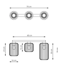 Shop Sklep Kaja Lampa sufitowa na podłużnej listwie 1367/3 z serii BARN czarny