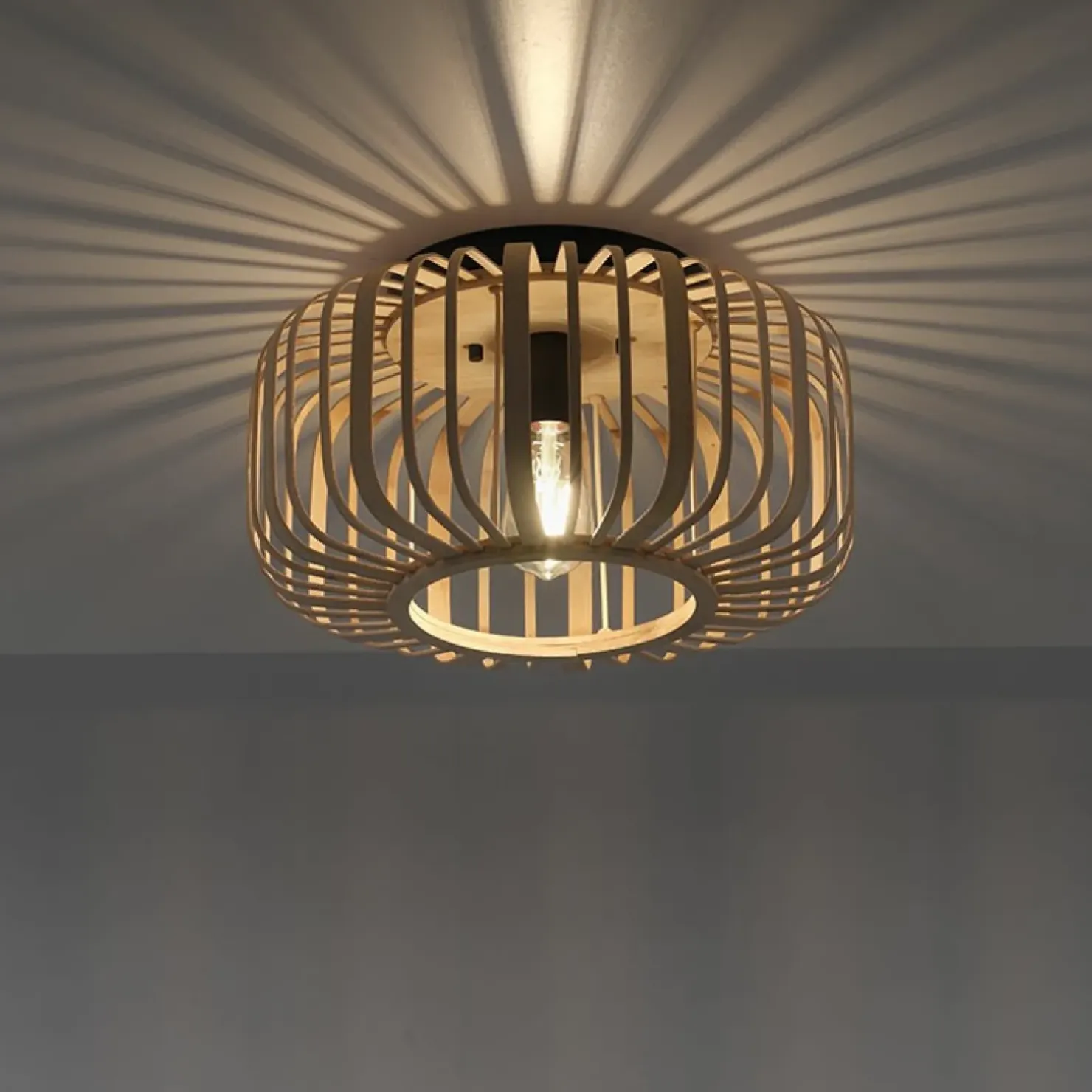 Best Sale Sklep Kaja Lampa sufitowa o drewnianej konstrukcji 11412-79 z serii RACOON | Kaja drewno