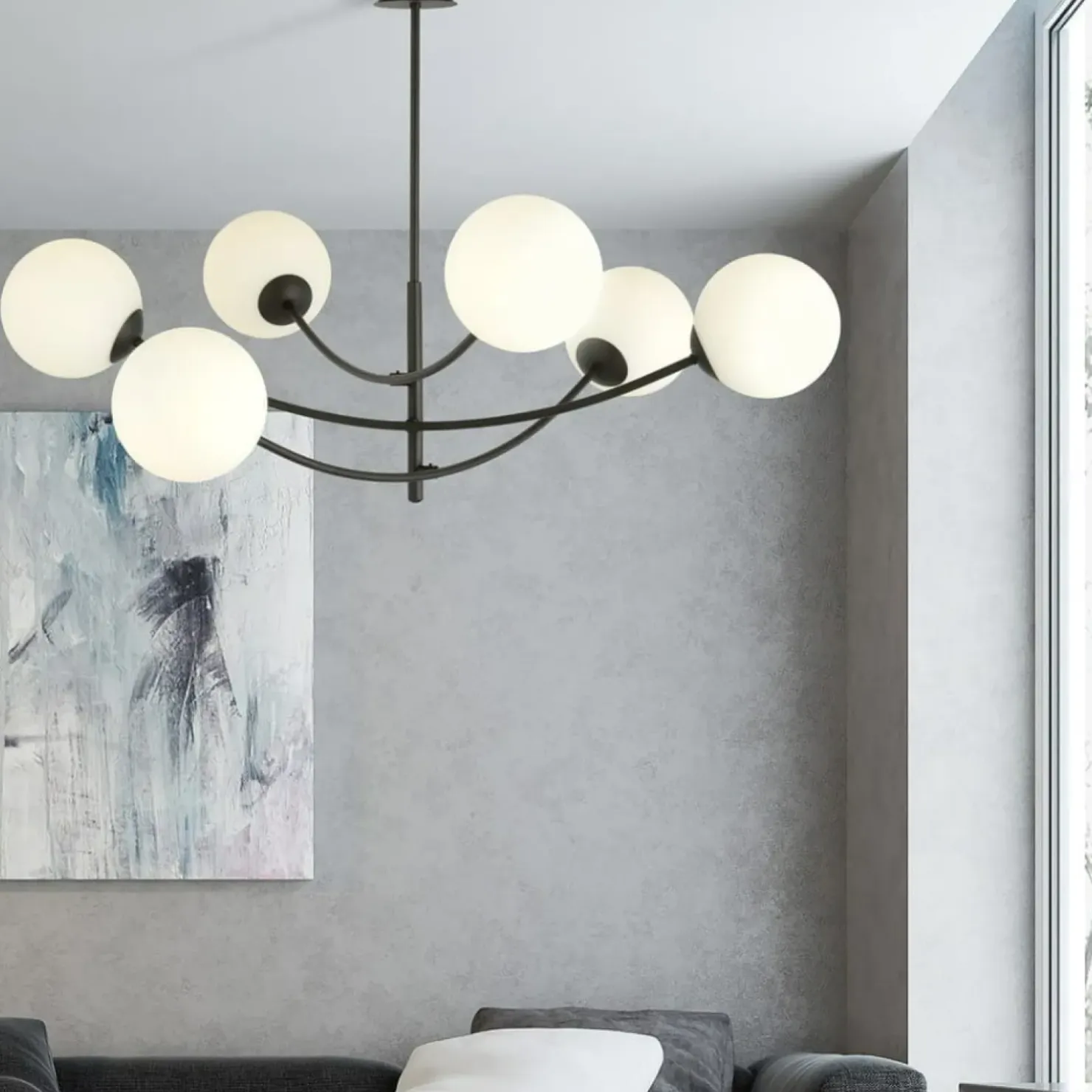 Best Sale Sklep Kaja Lampa sufitowa o obłych kształtach, białe kule 1102/6 HUNTER | Kaja