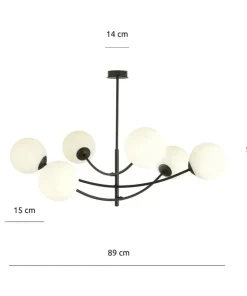 Best Sale Sklep Kaja Lampa sufitowa o obłych kształtach, białe kule 1102/6 HUNTER | Kaja
