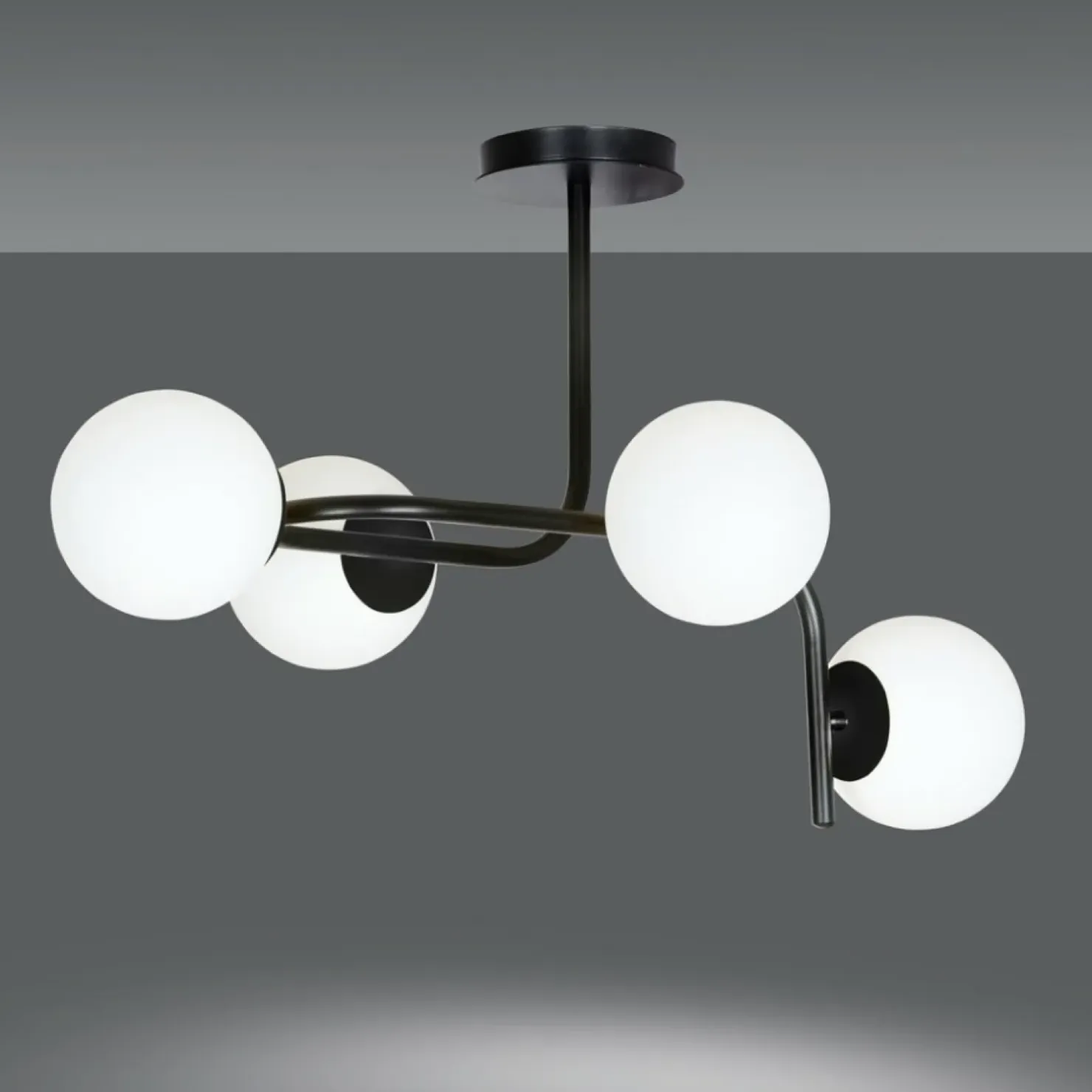 Shop Sklep Kaja Lampa sufitowa o obłym kształcie, białe klosze 1030/4A KALF | Kaja
