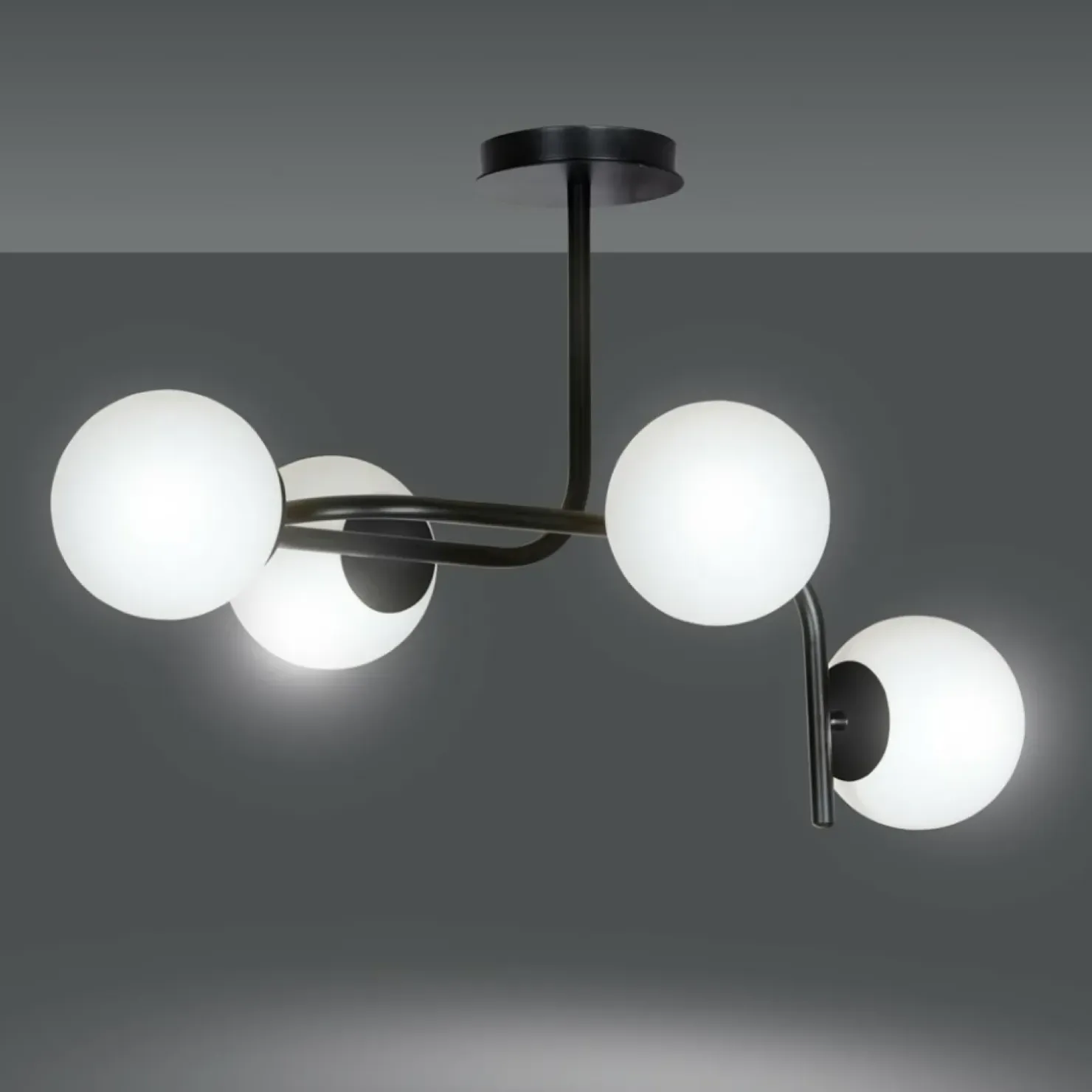 Shop Sklep Kaja Lampa sufitowa o obłym kształcie, białe klosze 1030/4A KALF | Kaja