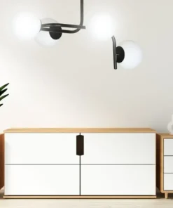 Shop Sklep Kaja Lampa sufitowa o obłym kształcie, białe klosze 1030/4A KALF | Kaja