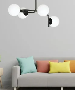 Shop Sklep Kaja Lampa sufitowa o obłym kształcie, białe klosze 1030/4A KALF | Kaja