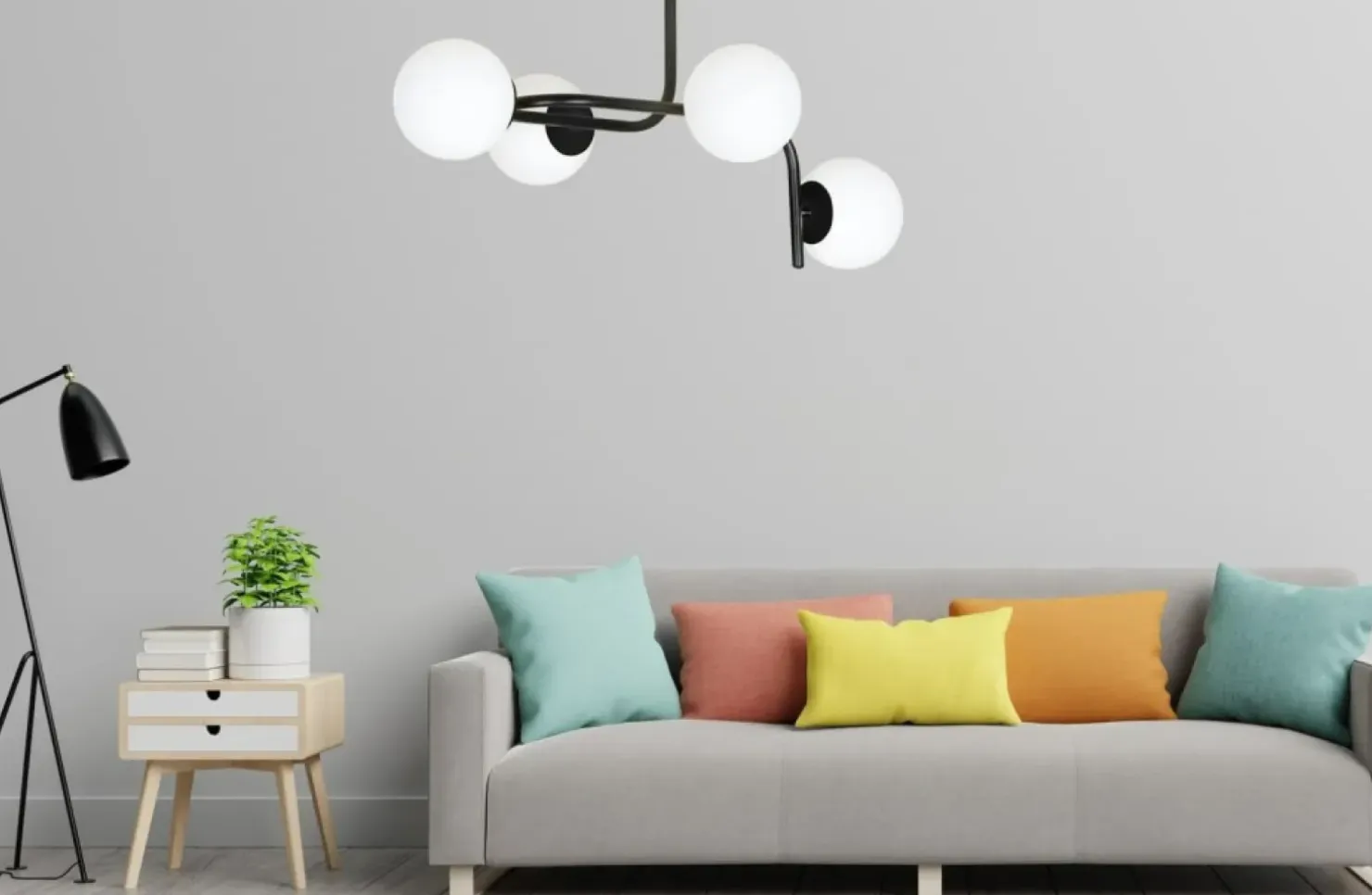 Shop Sklep Kaja Lampa sufitowa o obłym kształcie, białe klosze 1030/4A KALF | Kaja